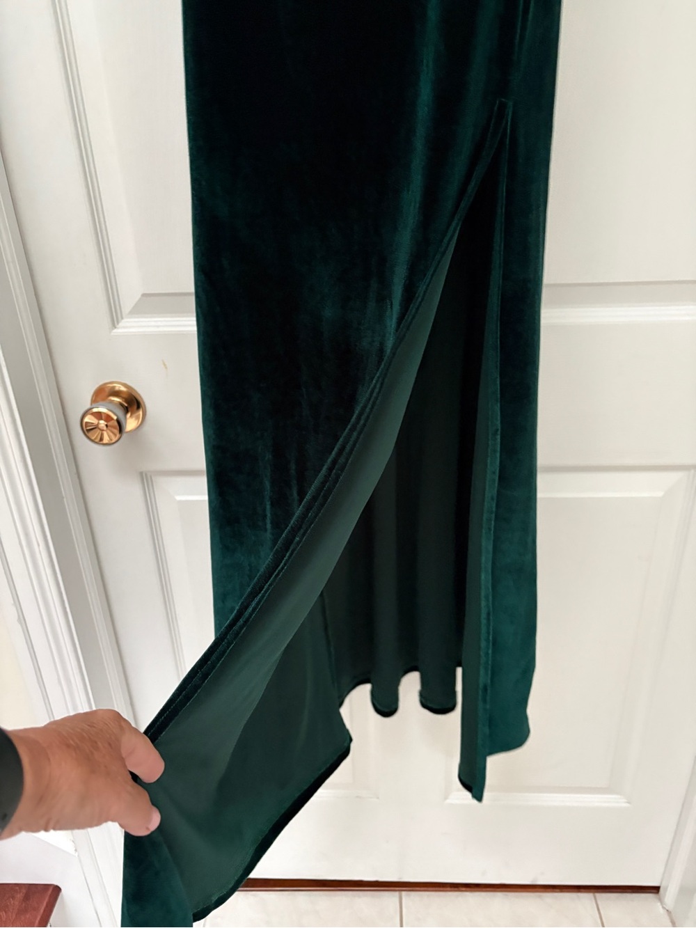 SBetro Emerald Velvet Cowl Neck Maxi Dress ladies medium - Picture 4 of 10